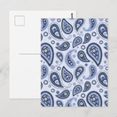 Blue Paisley Pattern Postkarte (Vorne/Hinten)