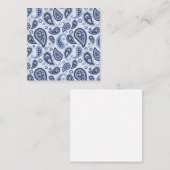 Blue Paisley Pattern Quadratische Visitenkarte (Vorne/Hinten)