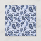 Blue Paisley Pattern Quadratische Visitenkarte (Vorderseite)