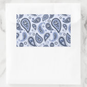 Blue Paisley Pattern Rechteckiger Aufkleber (Tasche)