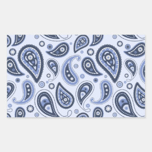 Blue Paisley Pattern Rechteckiger Aufkleber