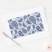 Blue Paisley Pattern Rechteckiger Aufkleber (Umschlag)