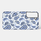 Blue Paisley Pattern Samsung Galaxy Hülle (Rückseite (Horizontal))