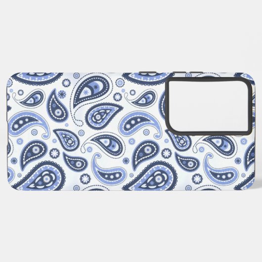Blue Paisley Pattern Samsung Galaxy Hülle (Rückseite (Horizontal))