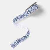 Blue Paisley Pattern Satinband (Rückseite)