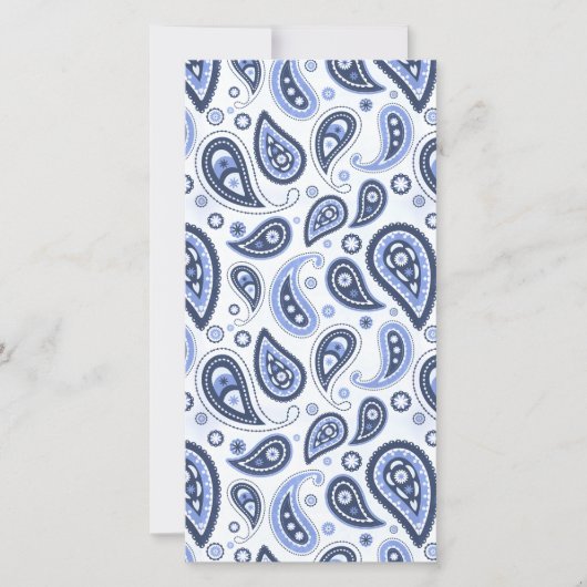 Blue Paisley Pattern Save The Date (Vorderseite)