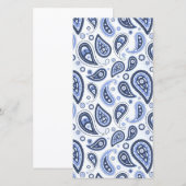 Blue Paisley Pattern Save The Date (Vorne/Hinten)