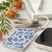 Blue Paisley Pattern Schlüsselanhänger (Vorderseite rechts)
