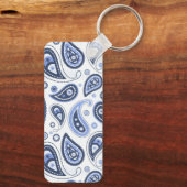 Blue Paisley Pattern Schlüsselanhänger (Rückseite)