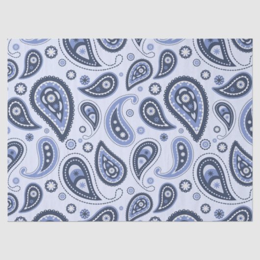 Blue Paisley Pattern Seidenpapier (Vorderseite)