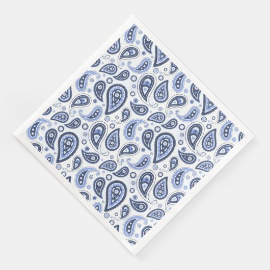 Blue Paisley Pattern Serviette (Ecke)
