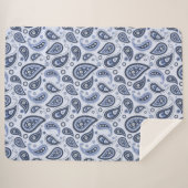 Blue Paisley Pattern Sherpadecke (Vorderseite (Horizontal))