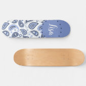 Blue Paisley Pattern Skateboard (Horizontal)