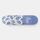 Blue Paisley Pattern Skateboard (Horizontal)