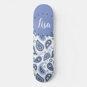 Blue Paisley Pattern Skateboard (Vorderseite)