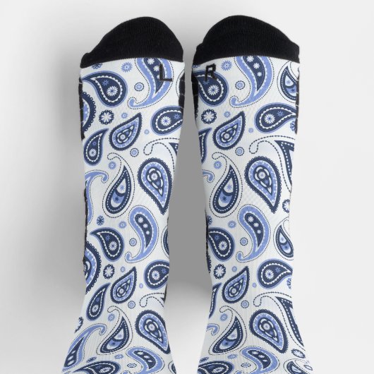 Blue Paisley Pattern Socken (Oben)