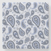 Blue Paisley Pattern Steinuntersetzer (Vorderseite)