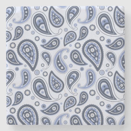 Blue Paisley Pattern Steinuntersetzer (Vorderseite)