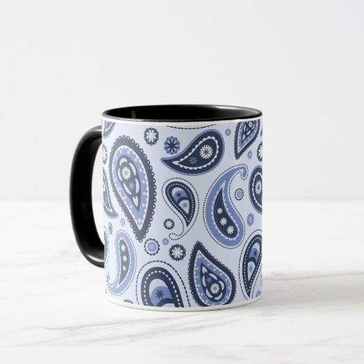 Blue Paisley Pattern Tasse (Vorderseite Links)