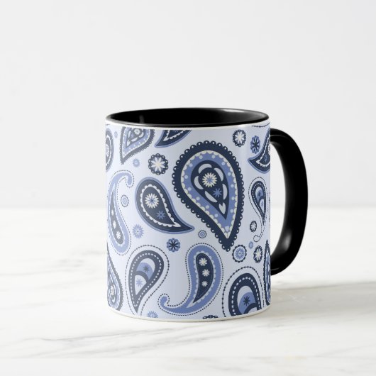 Blue Paisley Pattern Tasse (VorderseiteRechts)