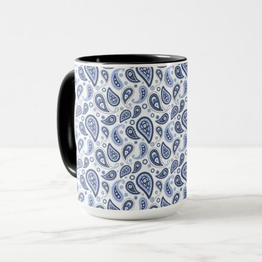 Blue Paisley Pattern Tasse (Vorderseite Links)