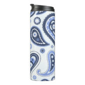 Blue Paisley Pattern Thermosbecher (Nach rechts gedreht)