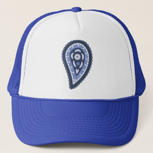 Blue Paisley Pattern Truckerkappe (Vorderseite)