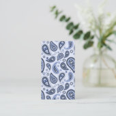 Blue Paisley Pattern Visitenkarte (Stehend Vorderseite)