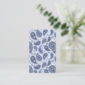 Blue Paisley Pattern Visitenkarte (Stehend Vorderseite)