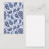 Blue Paisley Pattern Visitenkarte (Vorne/Hinten)