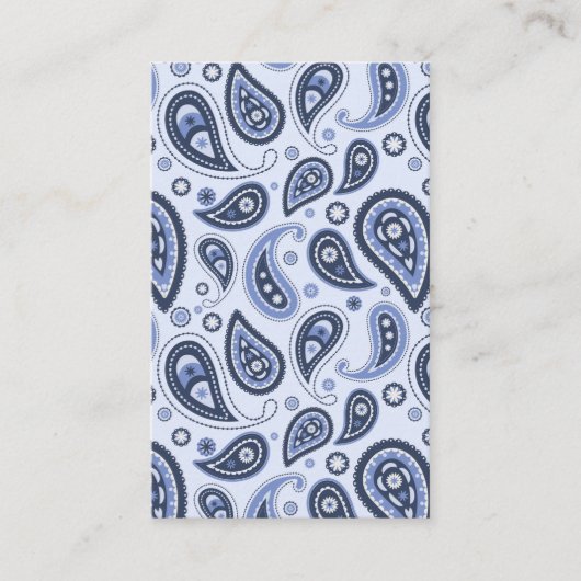 Blue Paisley Pattern Visitenkarte (Vorderseite)