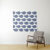 Blue Paisley Pattern Wandteppich (Beispiel (Horizontal))