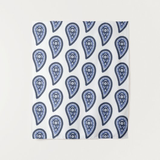 Blue Paisley Pattern Wandteppich (Vorderseite)