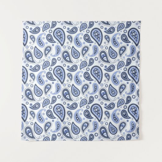Blue Paisley Pattern Wandteppich (Vorderseite)