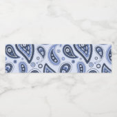 Blue Paisley Pattern Wasserflaschenetikett (Einzelnes Label)
