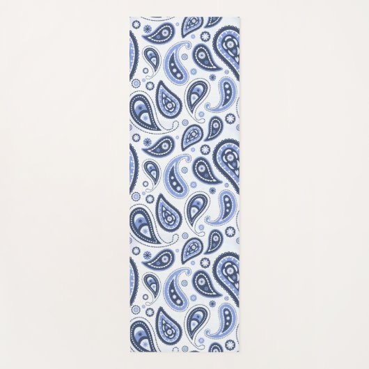 Blue Paisley Pattern Yogamatte (Vorderseite)