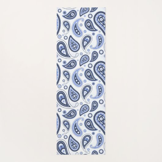 Blue Paisley Pattern Yogamatte (Rückseite)