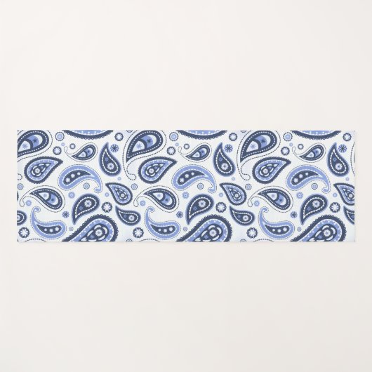 Blue Paisley Pattern Yogamatte (Vorderseite (Horizontal))