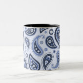 Blue Paisley Pattern Zweifarbige Tasse (Mittel)