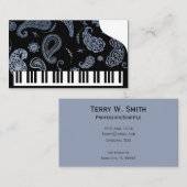 Blue Paisley Piano Business Cards Visitenkarte (Vorne/Hinten)