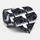 Blue Paisley Piano Krawatte (Gerollt)