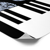 Blue Paisley Piano Poster (Ecke)