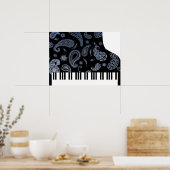 Blue Paisley Piano Poster (Küche)