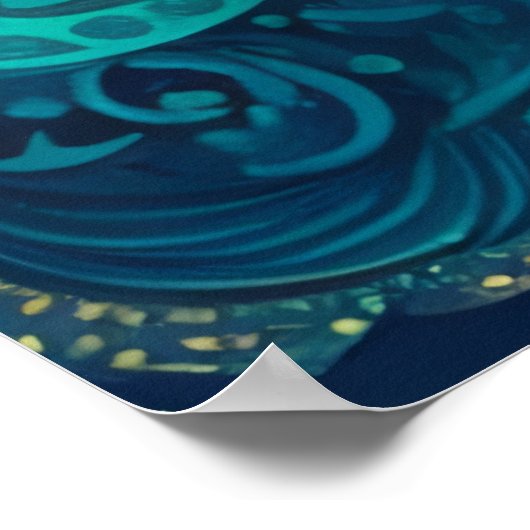 Blue Paisley Poster 1 (Ecke)