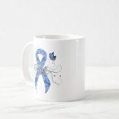 Blue Paisley Ribbon mit Butterfly Kaffeetasse (Vorderseite Links)
