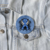 Blue Paisley Ribbon mit Wings Button (Beispiel)