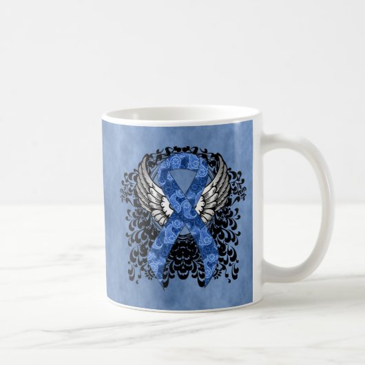 Blue Paisley Ribbon mit Wings Kaffeetasse (Rechts)
