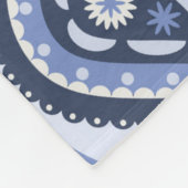 Blue Paisley Seamless Pattern Fleecedecke (Ecke)