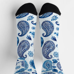 Blue Paisley Socks für Frauen Socken