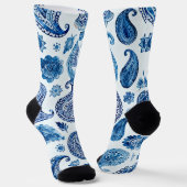 Blue Paisley Socks für Frauen Socken (Gewinkelt)